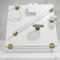 Washroom Accessories Set - Matte White & Golden