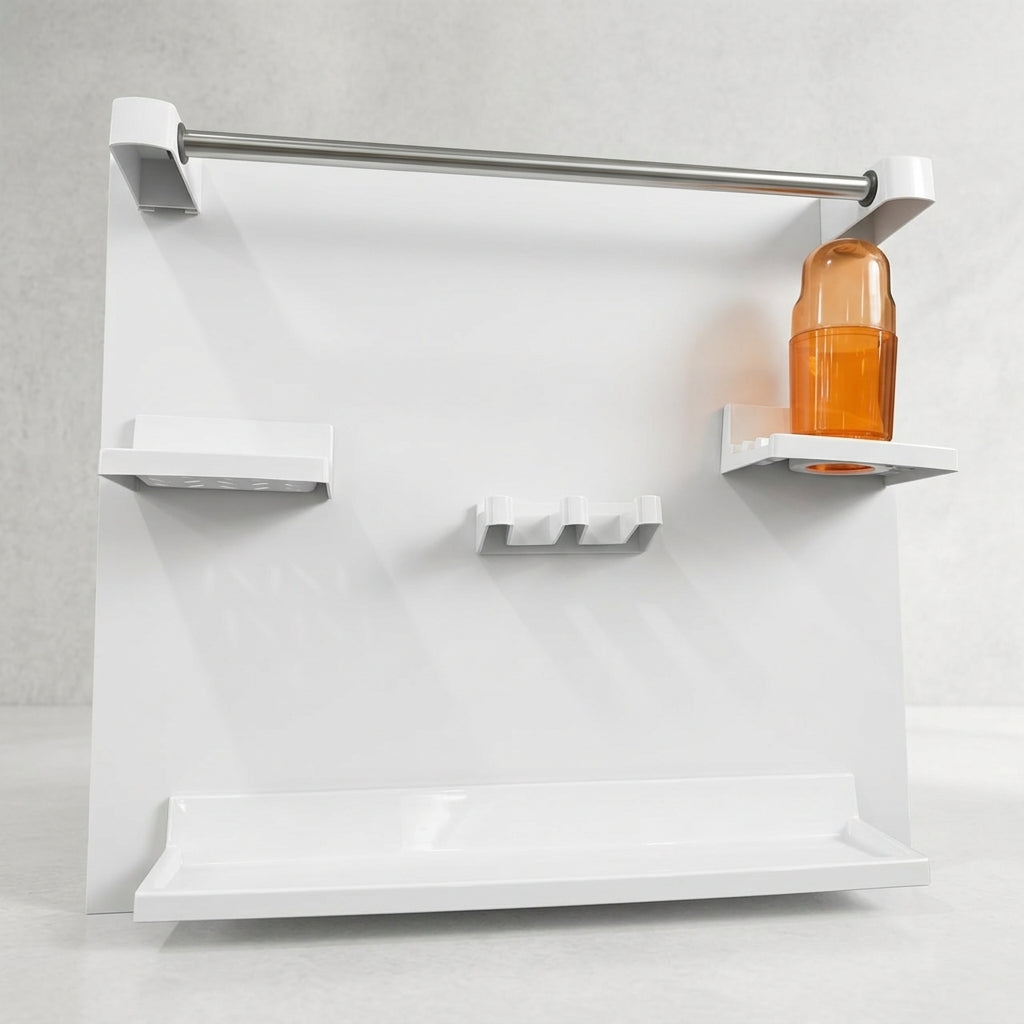Washroom Accessories Set - White 5 Pc